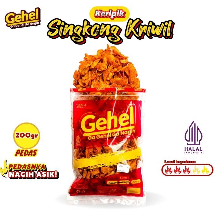 

TERBATAS Keripik Singkong Kriwil Gehel 200gr Pedas - Makanan Ringan Food Snack Cemilan Goreng