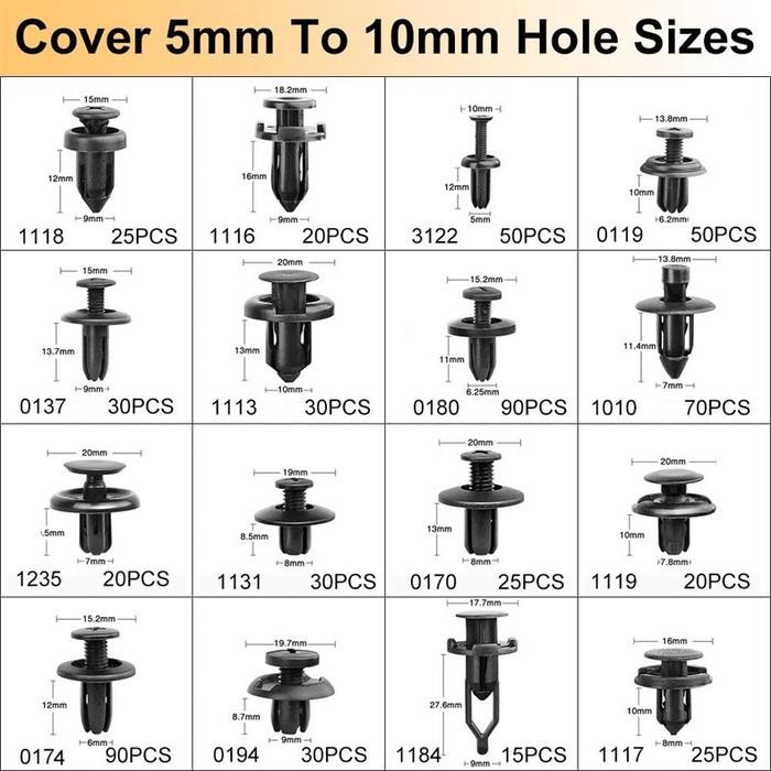 620PcsKlip Bumper Mobil/Universal Baut Rivet Clip Plastik Kancing Pengikat Body Frame & Bumpers