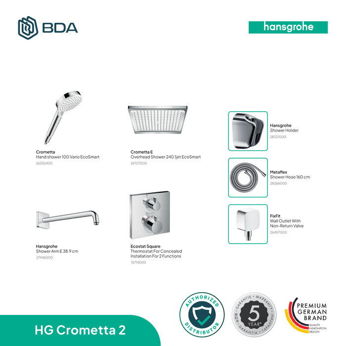 Hansgrohe Shower Kamar Mandi Set Shower Set Tanam Shower Mandi Crometta