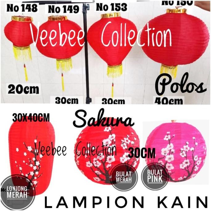 yang dicari@@@@] Lampion Kain Imlek / Lampion Merah Bahan kain 20cm 30cm 40cm