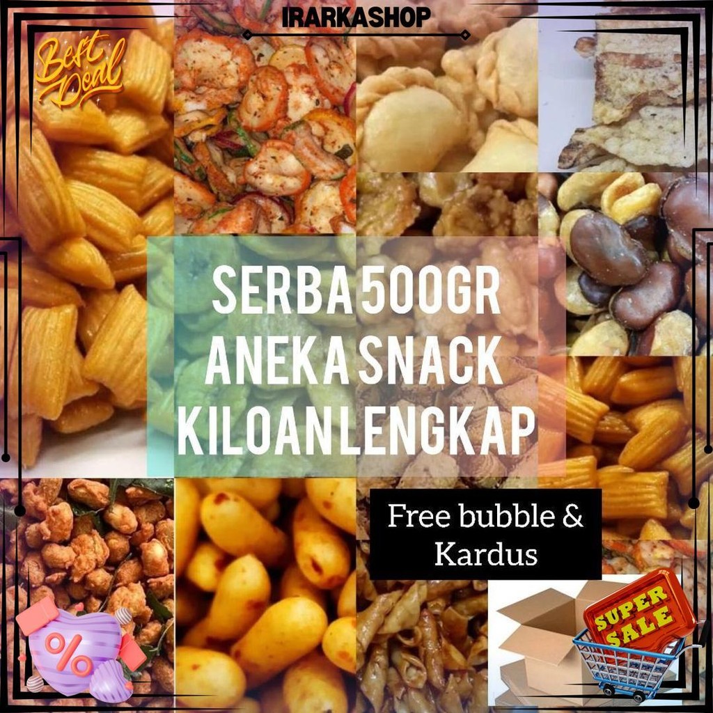 

Ss - Aneka Snack Serba 500 Gr Setengah Kilogram/ Snack Kiloan / Keripik Kaca / Makaroni / Basreng D Promo Puncak