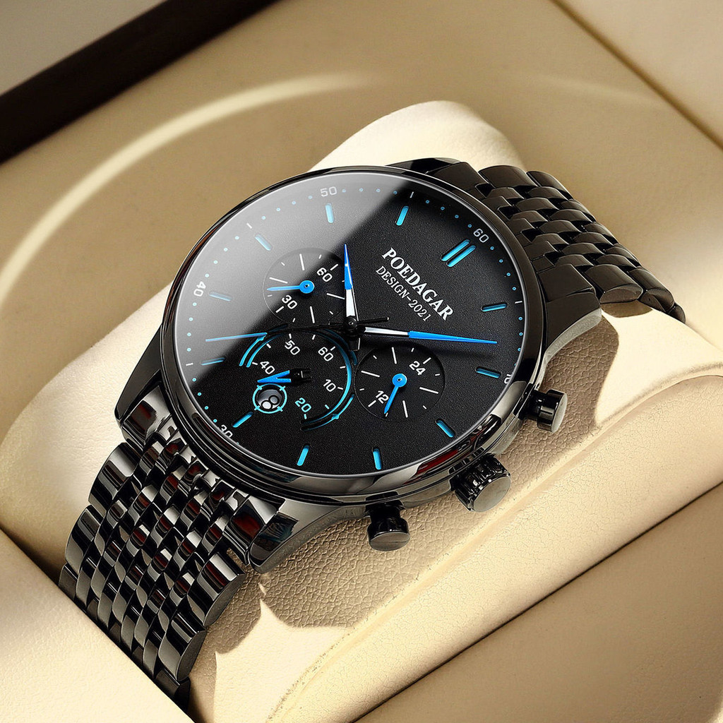 Jam Tangan Mekanis Pria Otomatis Penuh Multifungsi Ultra-tipis Tahan Air Bercahaya Asli Swiss ins Pa