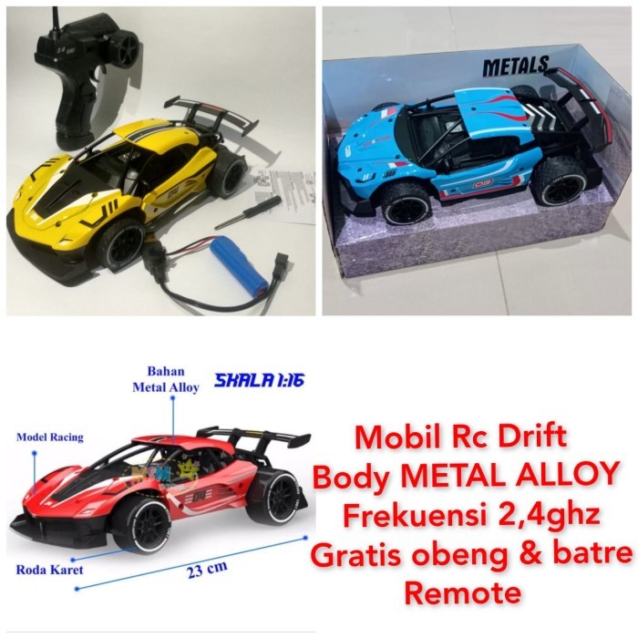Mainan Mobil Remot RC Metal Racing 2.4Ghz Keluar Asap Knalpot Drift On