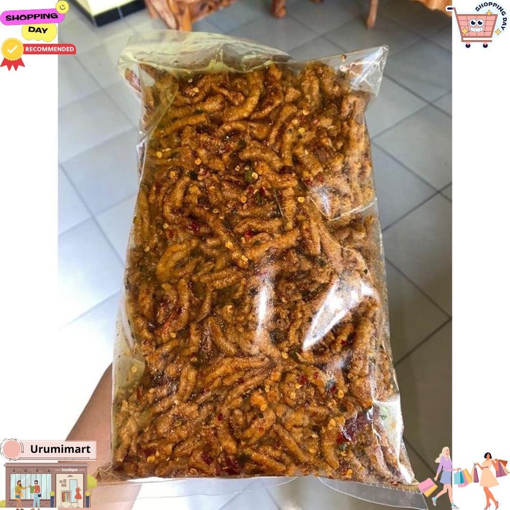 

250Gram Keripik Usus Ayam Crispy Pedas Daun Jeruk D Cod