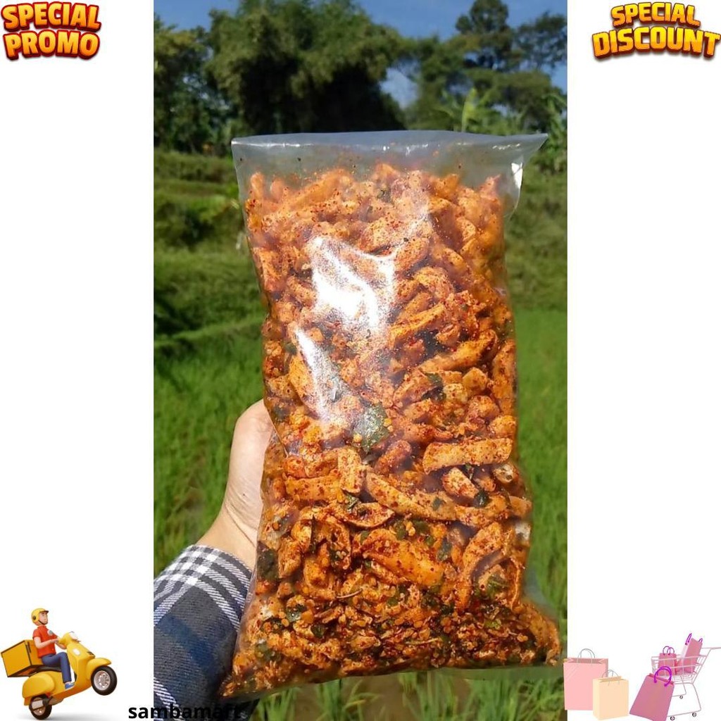 

Basreng Pedas Daun Jeruk 500 Gram / Basreng Pedas / Basreng Viral / Basreng Bumbu Melimpah / Basreng Kriuk / Basreng 1Kg /500 Gram/250 Gram/Basreng Kering/ Basreng Ori Daun Jeruk / Basreng/ Makanan Pedas/ Cemilan / Snack / Bakso Goreng / Jajanan Viral D