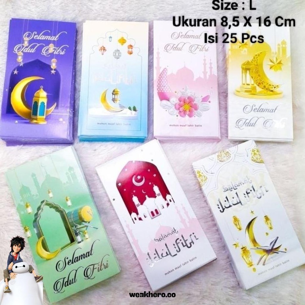 

Amplop Lebaran Idul Fitri Ukuran Jumbo 8,5Cm X 16Cm Isi 25 & 30Pcs Angpao Lebaran Karakter Mewah Amplop Sultan Murah