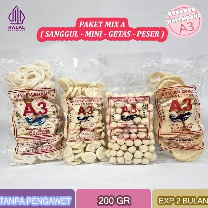 

PAKET MIX A - KERUPUK MINI PESER SANGGUL GETAS KEMPLANG IKAN TENGGIRI 800GR