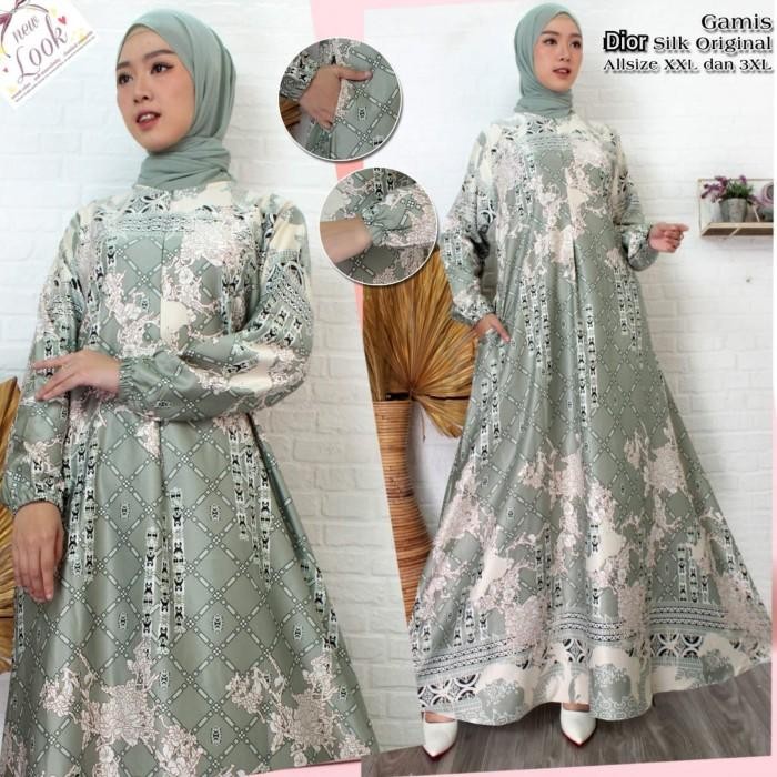 Gamis Armany Silk Dewasa | Gamis Armani Motif | Gamis Armany Premium