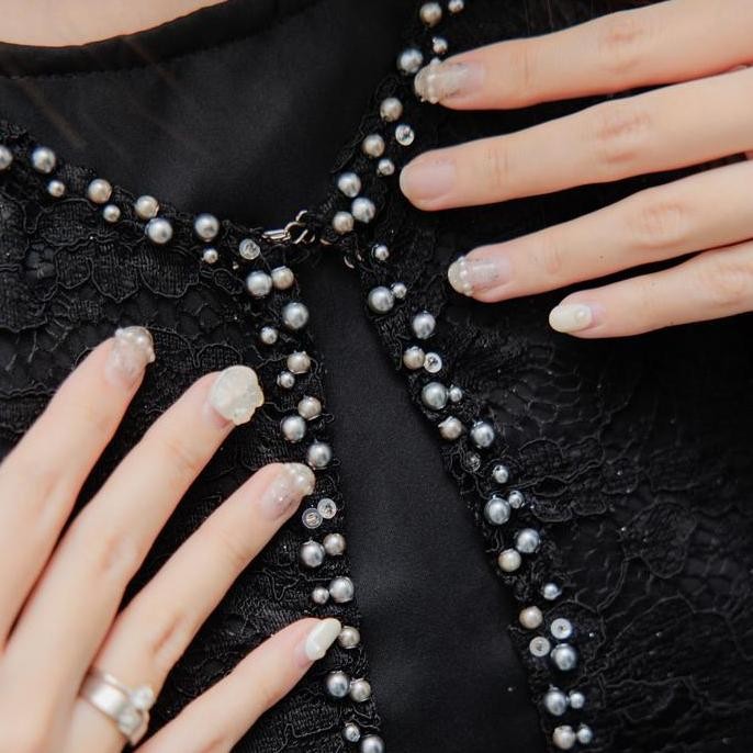 Naura Gamis Brukat Outer Pearl / Gamis Panjang Brukat Wanita Terlaris