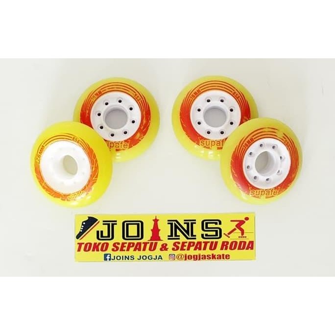 Murah Wheel Roda Sepatu Roda Merk Supafe Yellow 76Mm
