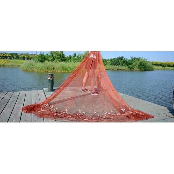 JALA LEMPAR JALA IKAN NELAYAN BAHAN PE KAIN KUAT TINGGI 3m COKLAT Terlaris