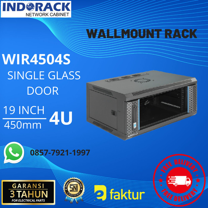 Terbaik Di Kelasnya Indorack Wallmount Rack Wir4504S 4U 450Mm Rak Server Internet Wifi Pc
