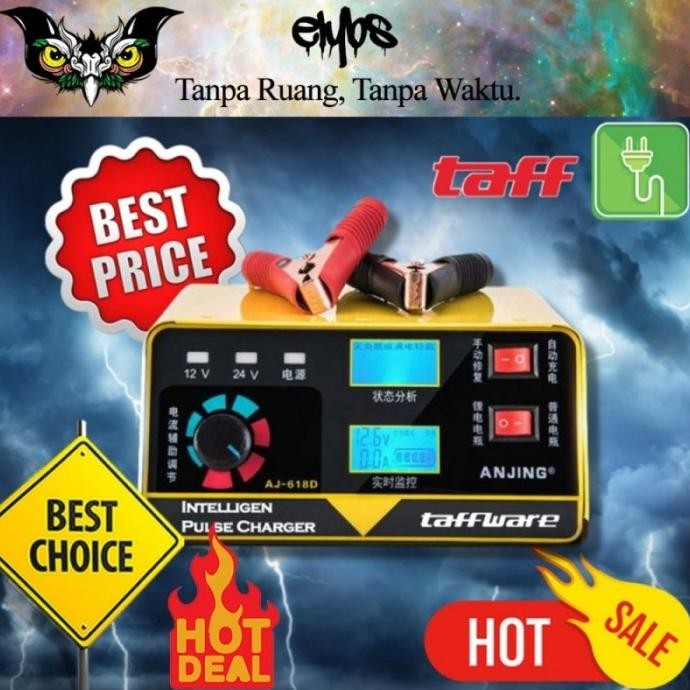 Charger Aki Accu Otomatis Repair Anti Overcharging Portable 12V 24V Terlaris
