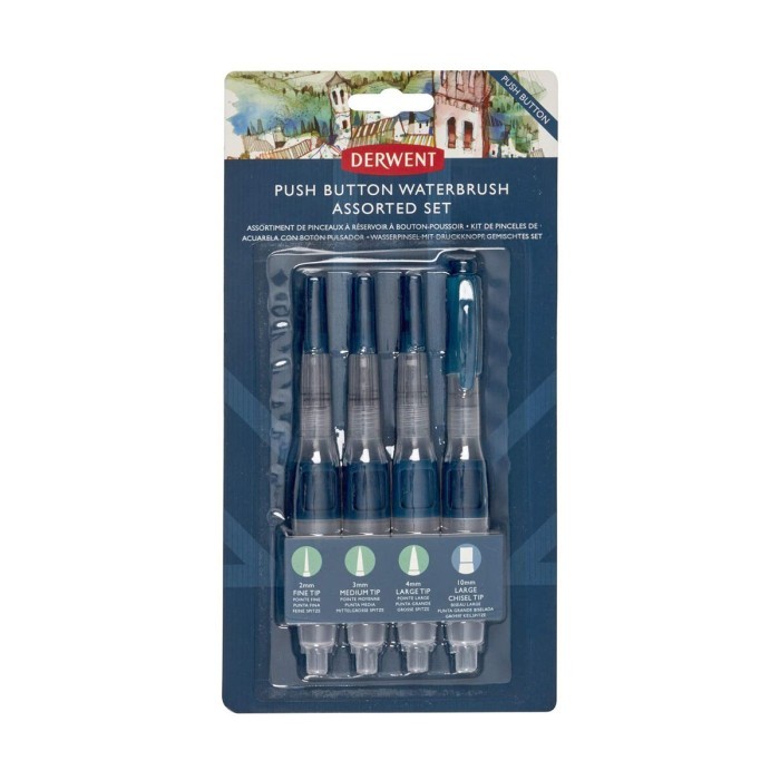 

DERWENT Push Button Waterbrush Assorted Set