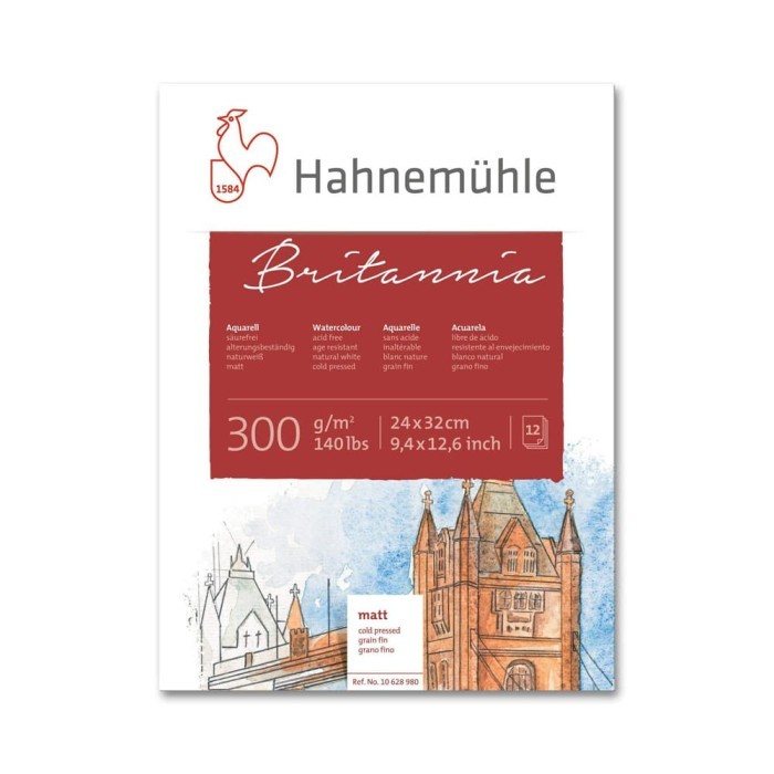 

Hahnemuhle Britannia 24 x 32 Cold Press 300 gsm Watercolour Block