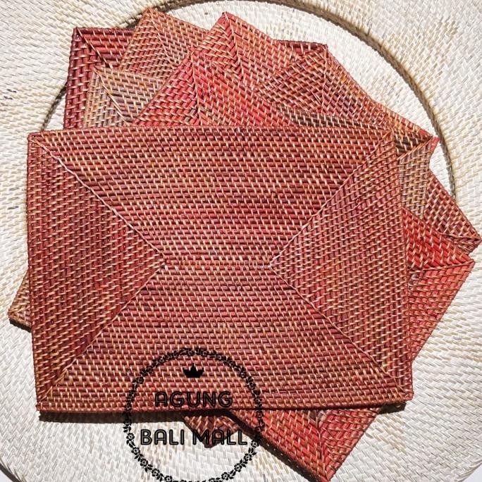 @#@#@#] Placemat rotan | tatakan piring rotan persegi panjang 30x40 cm