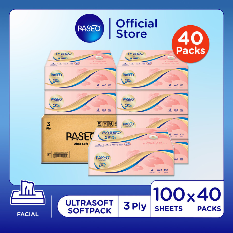 Paseo Ultrasoft Facial Softpack 100's x 40 (Carton)