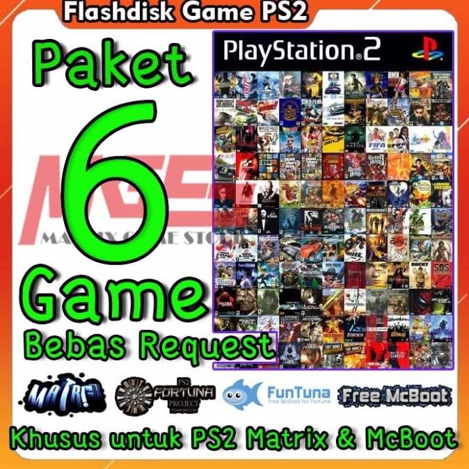 PAKET 6 GAME FLASHDISK GAME PS2 PS 2 MATRIX MCBOOT BEBAS REQUEST