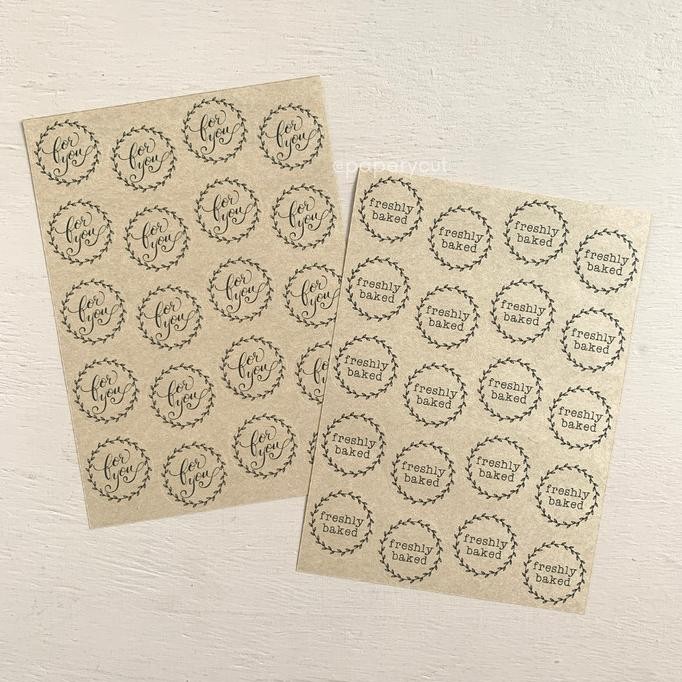 

Ready oke] Sticker Label Segel Kue Cookies Souvenir Hampers Kraft - Bulat 2.5 cm