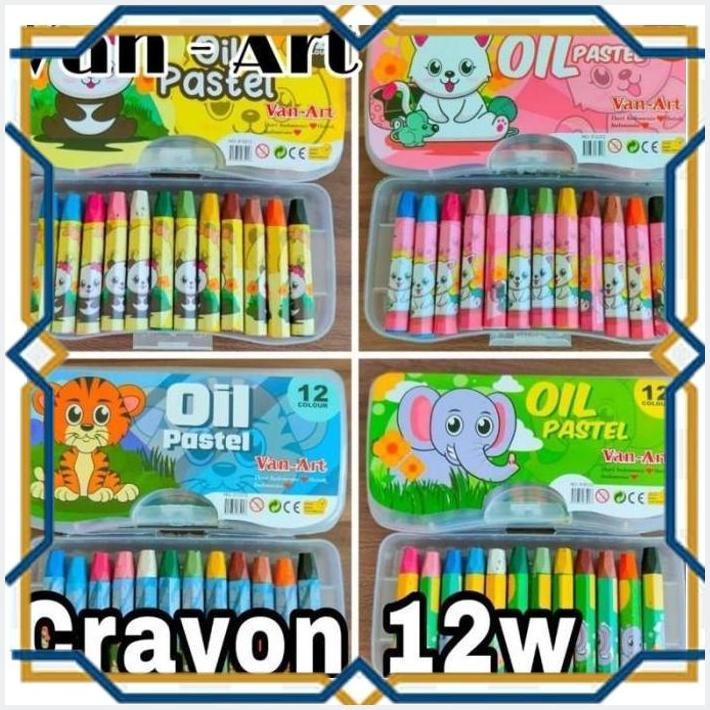 

[SUR] CRAYON 12W VAN-ART VANART OIL PASTEL CRAYON DRAWING PAINTING COLORING