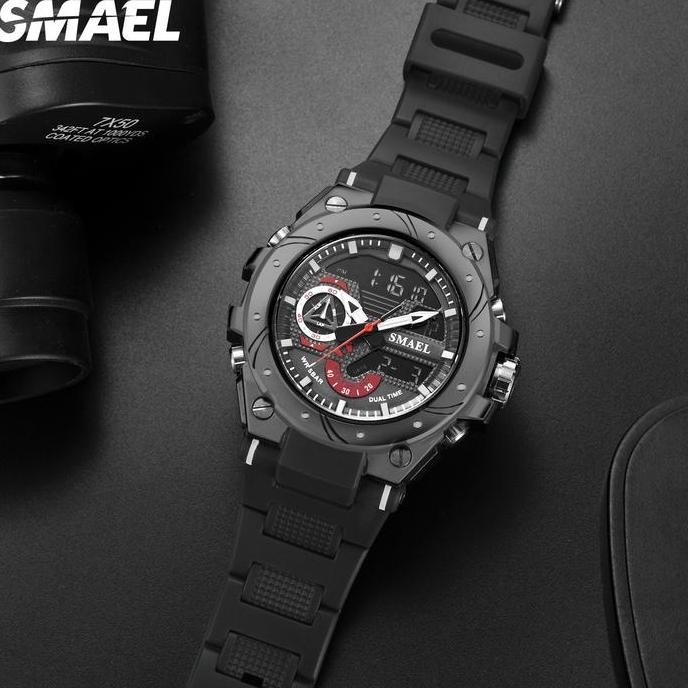 Jam Tangan Analog Digital Pria Wanita SPORT Merk SMAEL Digital 8060