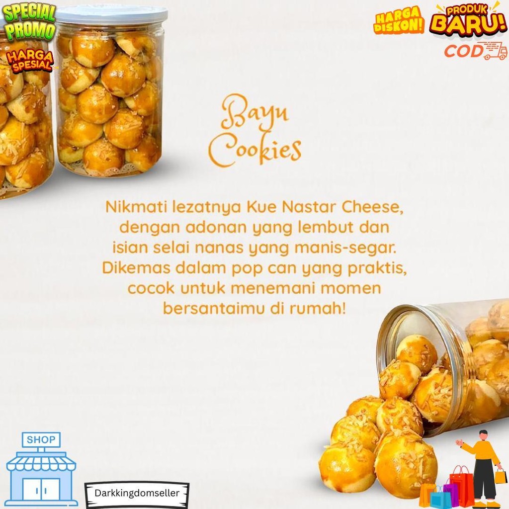 

Kue Kering Nastar Cheese 600Ml - Nastar Keju Enak Dengan Topping Cheese Cemilan Pop Can Kue Lebaran Homemade By Bayu Cookies D Terlaris