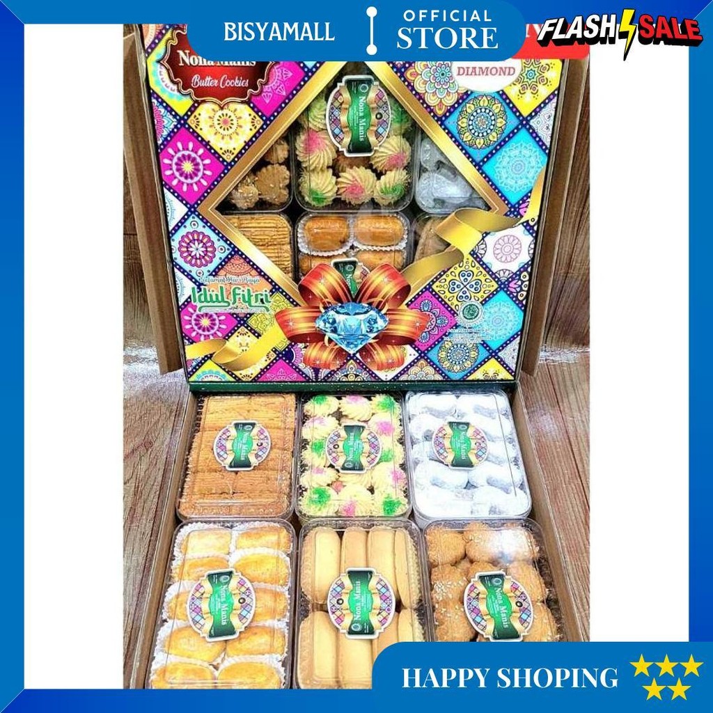 

Apazada - Kue Kering Lebaran Nona Manis Diamond / Hampers Kue Lebaran Paket 6 Toples Murah Enak D Cod