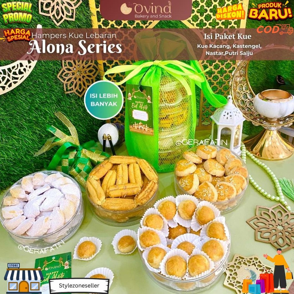 

Alona Series - Paket Kue Kering Lebaran Ovina / Hampers Hari Raya Lebaran 2025 D Gratis Ongkir