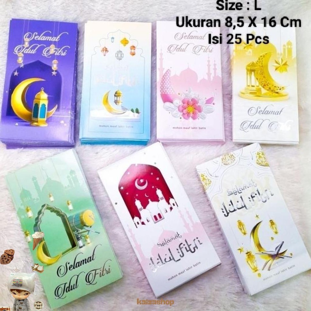 

Amplop Lebaran Idul Fitri Ukuran Jumbo 8,5Cm X 16Cm Isi 25 & 30Pcs Angpao Lebaran Karakter Mewah Amplop Sultan Promo