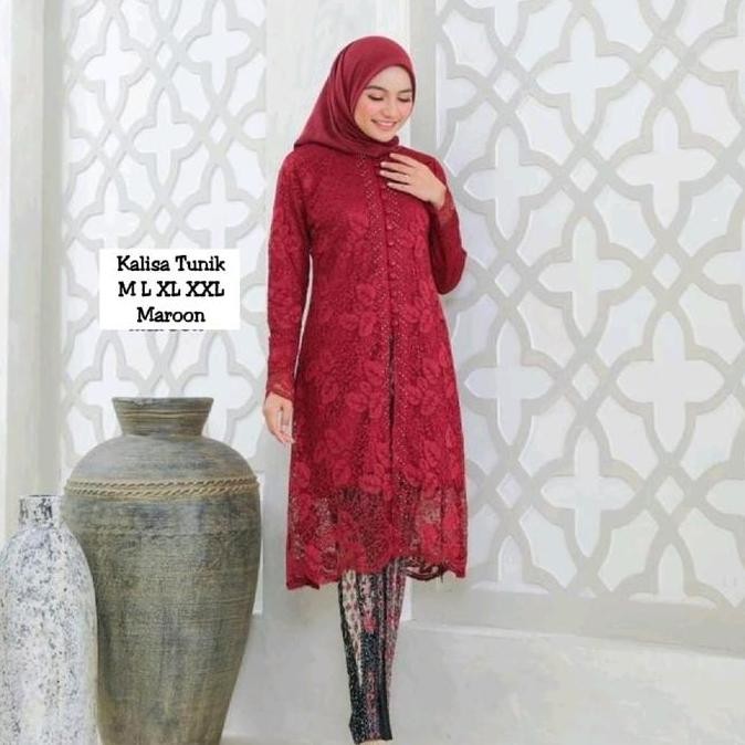 Setelan Tunik Kalisa Muslim Payet Wanita Baju
