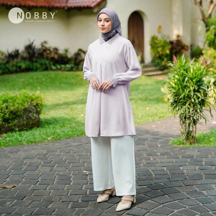 Nobby Rendia Tunik Atasan Tuniik Muslim Wanita Terbaru Bahan Polyester Wudhu Friendly
