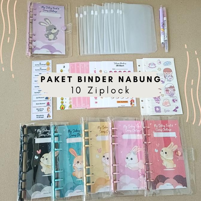 

Paket binder nabung 10 ziplock, Binder keuangan saving challenge
