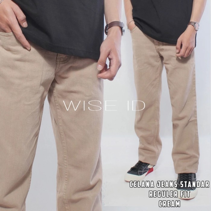 Celana Jeans Pria Setandard cream 505