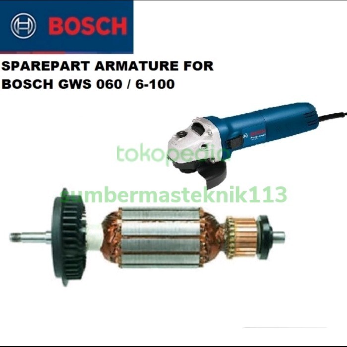 STOK TERBARU ARMATURE BOSCH GWS5-100 GWS 5100 ANGKER GERINDA BOSCH GWS 5-100 KW