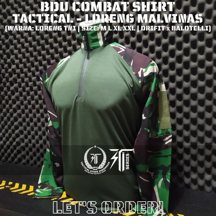 BDU Drifit Combat Shirt Loreng TNI / Loreng Malvinas - BDU Full Dryfit Terlaris