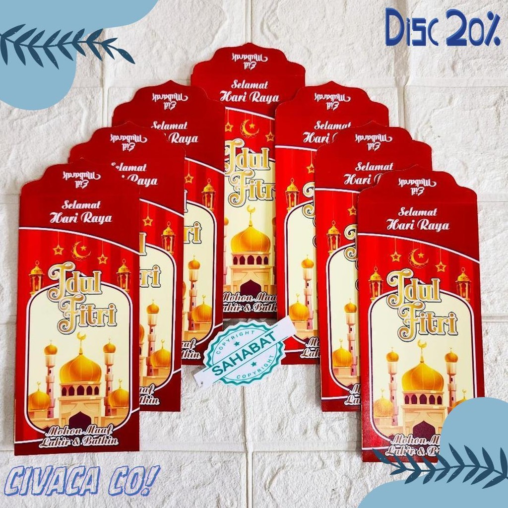 

[ 100 Pcs ] Amplop/Angpau Lebaran Idul Fitri Motif Masjid/Uang Dan Atm Ukuran Panjang Isi 100 Pcs Diskon Setengah Harga