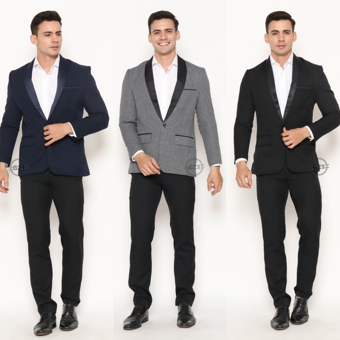 Jas Pria Slim Fit Formal Wedding Pengantin Model Tuxedo Premium