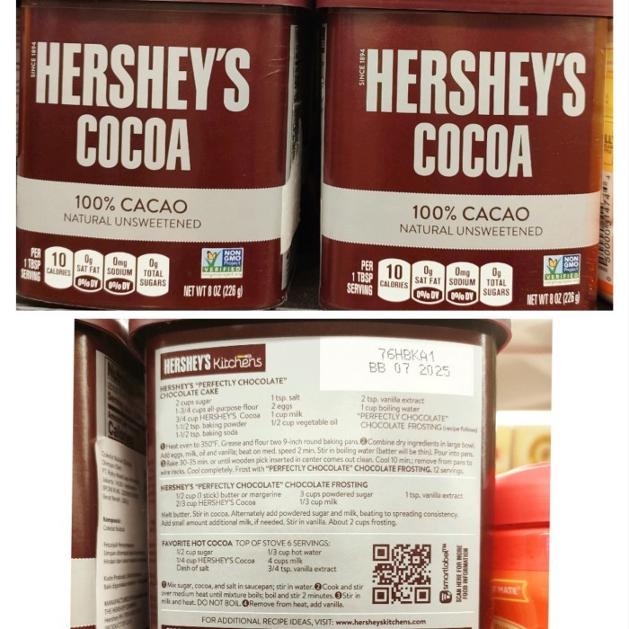 

Hersey's Cocoa 226 gr Dark Chocolate Powder Coklat Bubuk Hersey / Baru