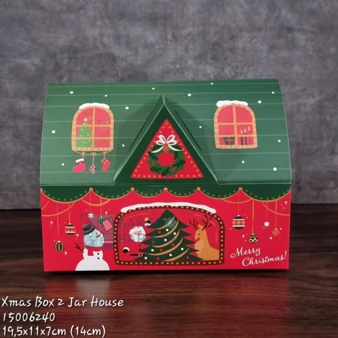 

=+=+=+] xmas box 2 jar House box kue kering natal parcel isi 2 jar hampers kue