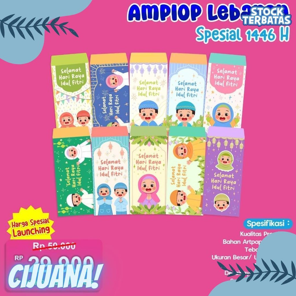 

Amplop Lebaran 2025 - Isi 50Pcs [Pustaka Hulwah] Diskon Setengah Harga