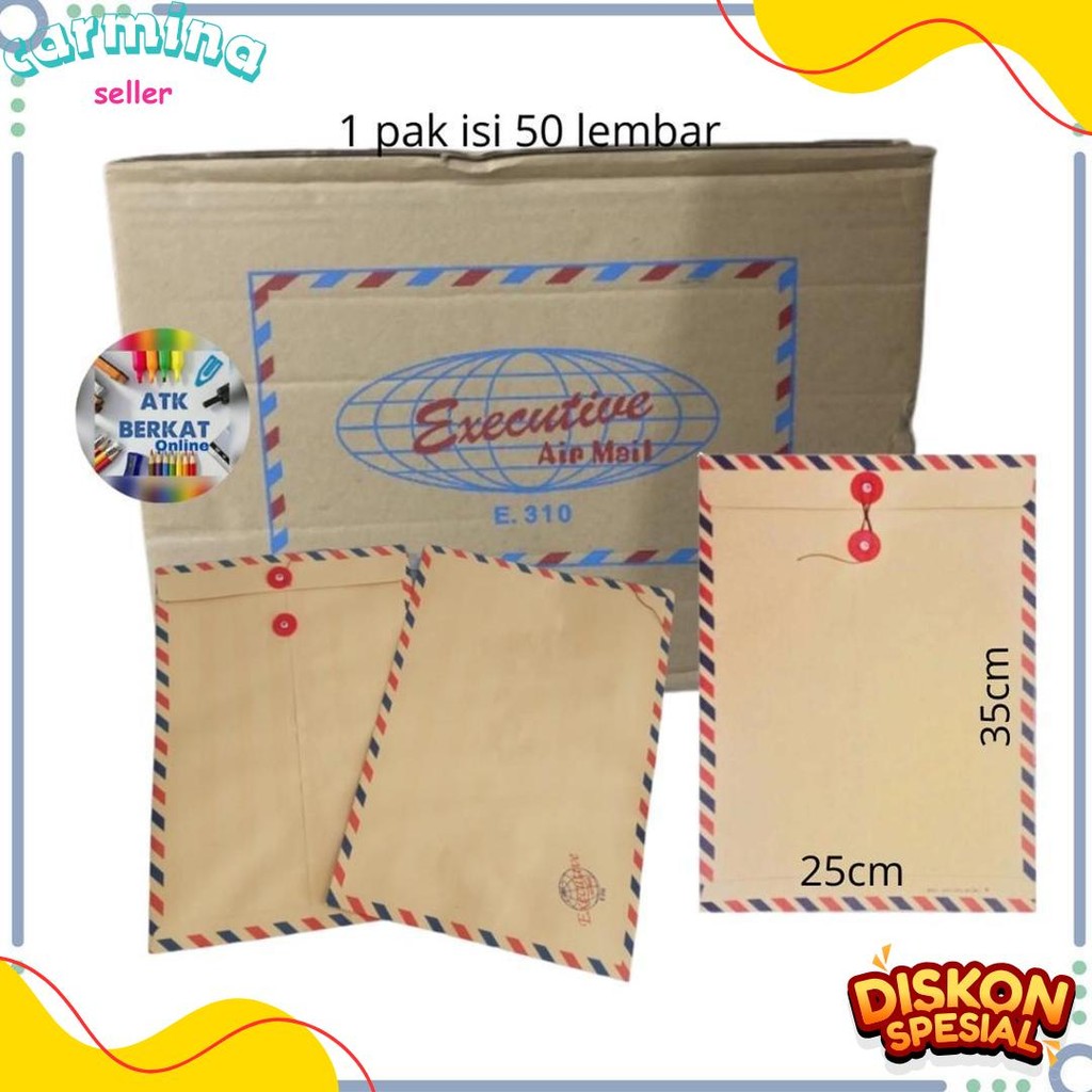 

[50 Pcs] Amplop Coklat Folio Tali 310 Airmail Terlengkap Dan Termurah