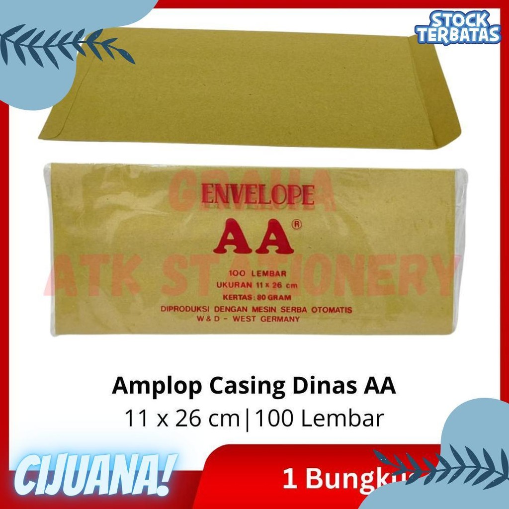 

[1 Bungkus] Amplop Coklat Dinas Aa 11X26 Cm / Amplop Casing Dinas / Amplop Kesing Dinas Aa 11X26 Cm Diskon Setengah Harga