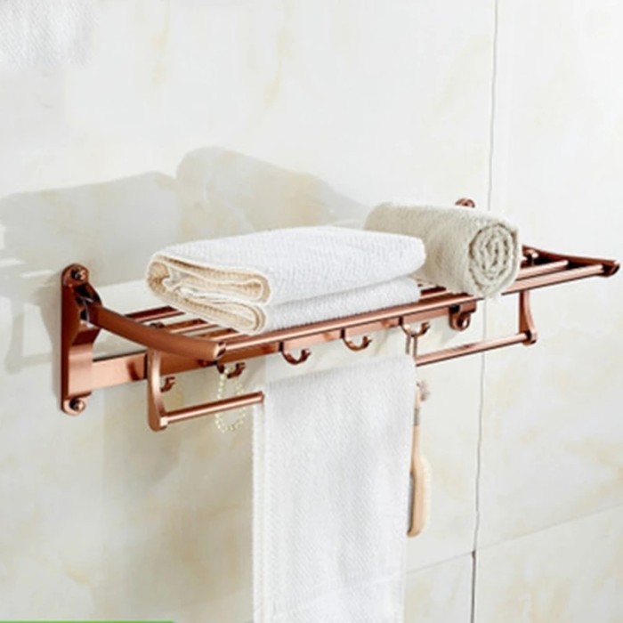 Rak Handuk Gantungan Handuk Lipat Gold Dan Rose Gold
