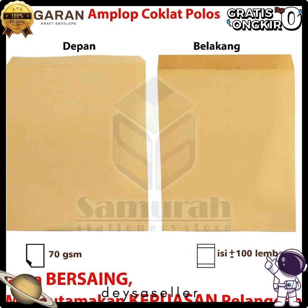 

Amplop Kertas Coklat Garan Ukuran Map 29 X 40 Cm / Amplop Dokumen Besar 1 Pak Isi 100 Lembar Tebal 70 Gsm / Gram 29X40 Terlengkap Dan Termurah