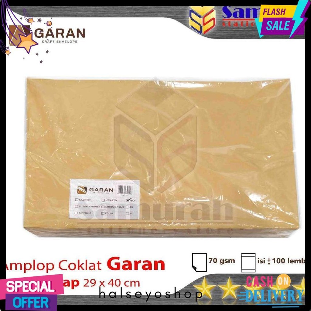

Amplop Kertas Coklat Garan Ukuran Map 29 X 40 Cm / Amplop Dokumen Besar 1 Pak Isi 100 Lembar Tebal 70 Gsm / Gram 29X40 Terlaris! Produk Ini Banyak Dicari