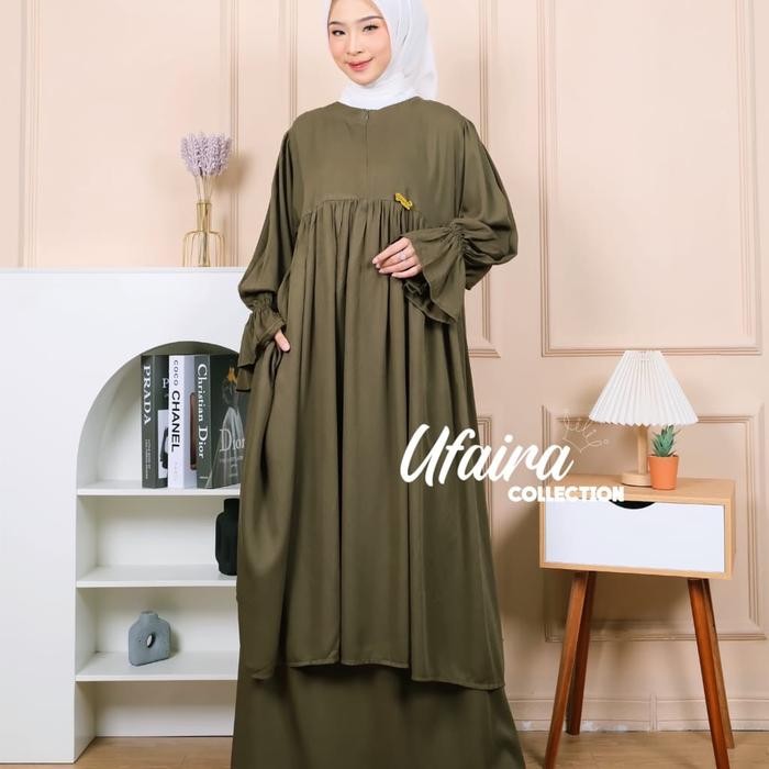 Ufaira Shop ~ Haliza Set Malay Setelan Rok Dan Tunik + Bross