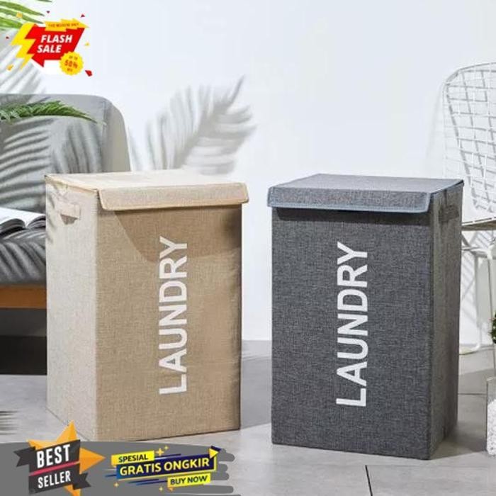 SALE PXTON - STORAGE BOX LAUNDRY /  KERANJANG CUCIAN BAJU KOTOR KOTAK PERSEGI DENGAN TUTUP / STORAGE