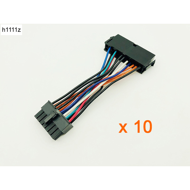 NEPTTUNUS 10PCS Power Supply Cable Cord 10cm 18AWG Wire ATX 24 pin to 14 pin Adapter Cable for Lenov