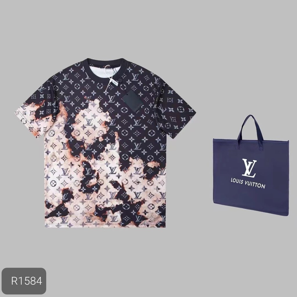 KAOS DISTRO COWOK KASUAL MEWAH LV T SHIRT BRANDED IMPORT PRIA MEWAH FULL MOTIF MODEL KEREN NEW