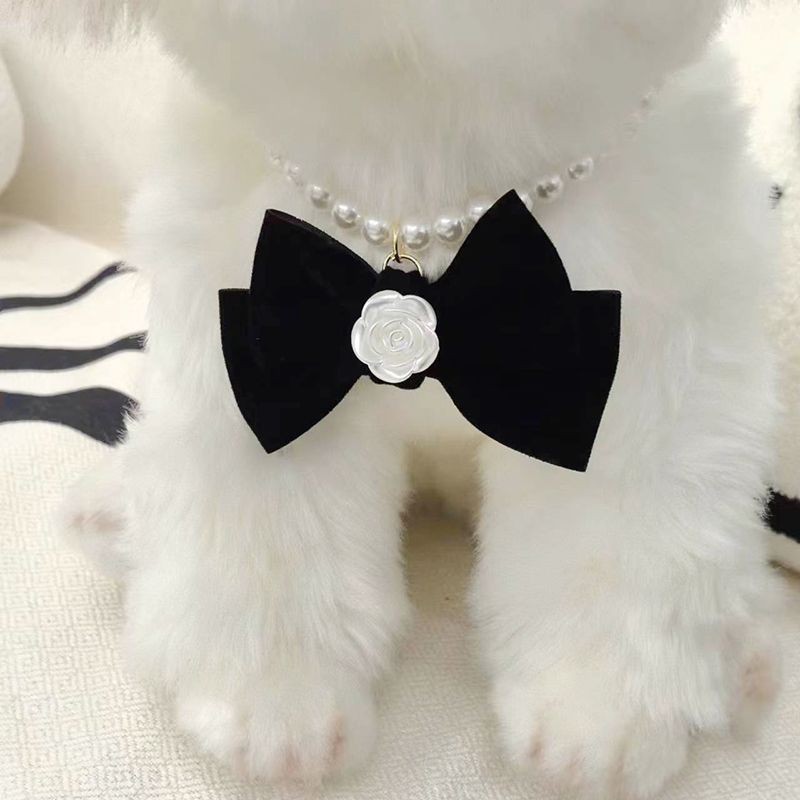 Pet Collar Kitten Necklace Cute Bowknot Chanel Style Accessories